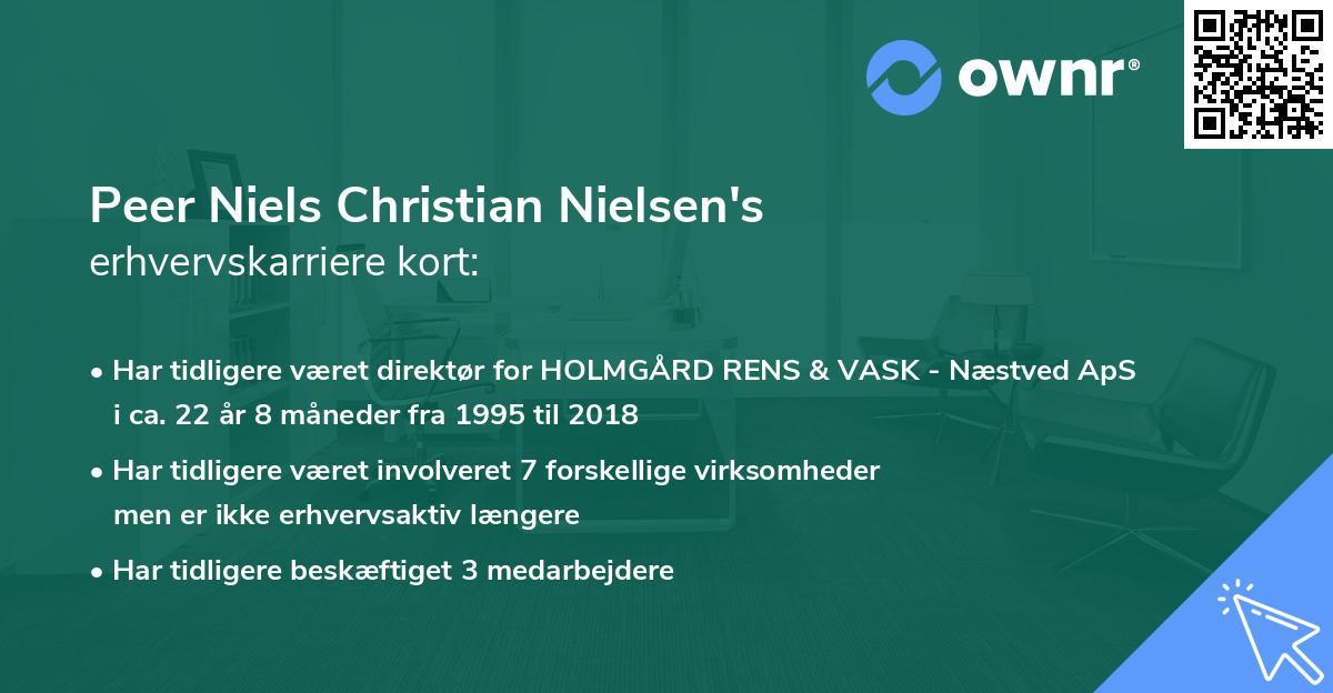 Peer Niels Christian Nielsen's erhvervskarriere kort
