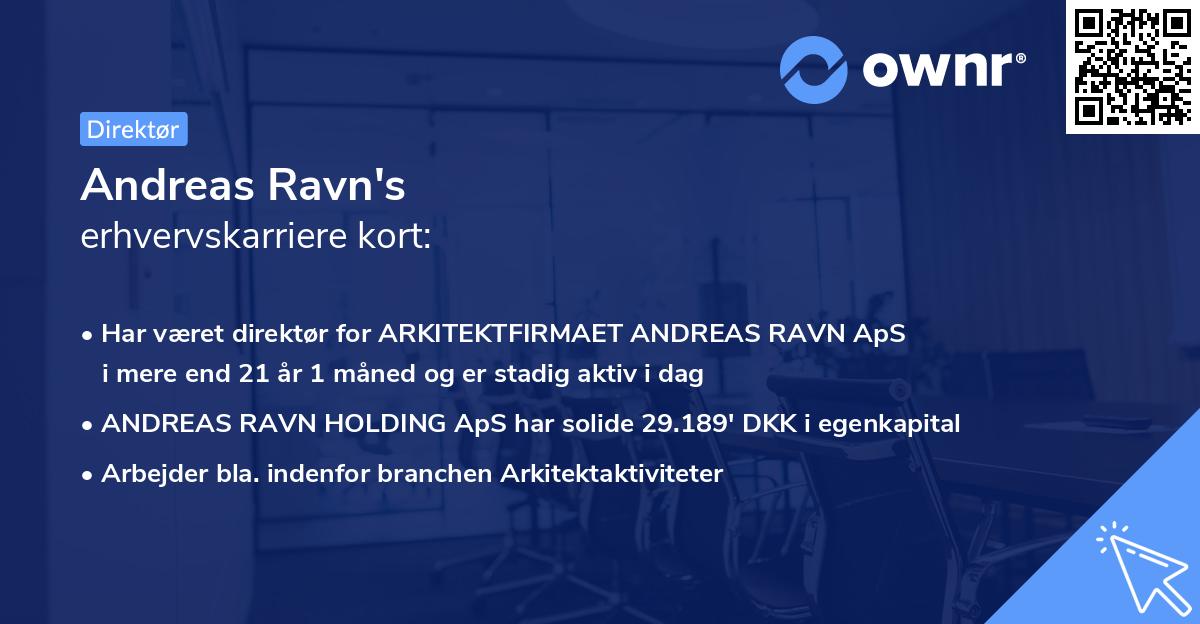 Andreas Ravn's erhvervskarriere kort