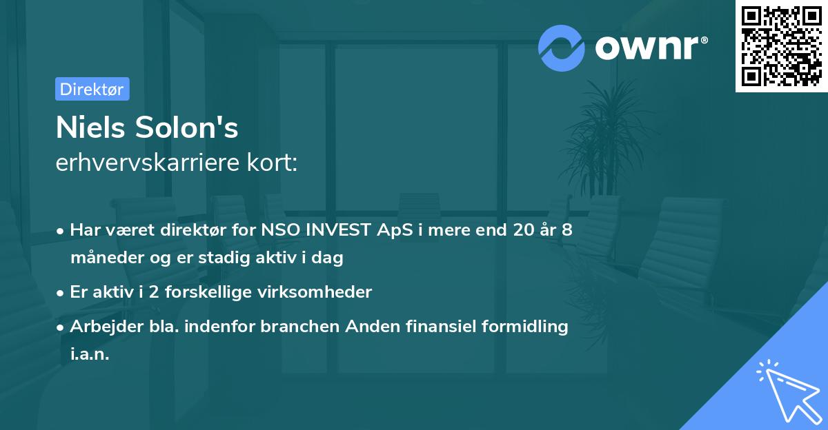 Niels Solon's erhvervskarriere kort
