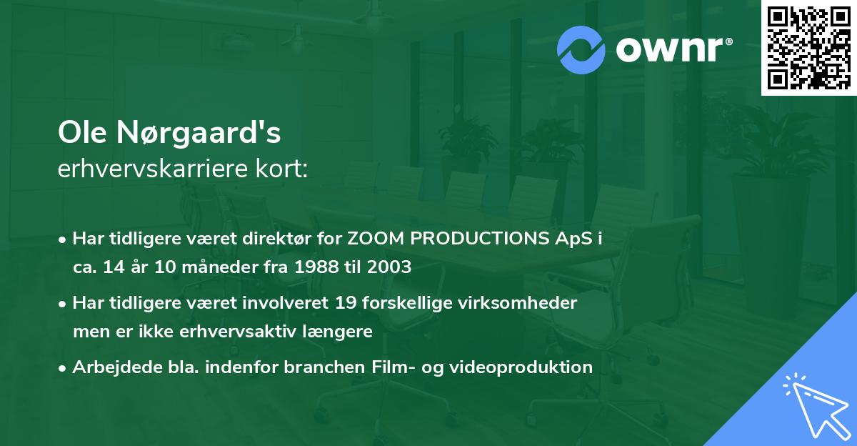 Ole Nørgaard's erhvervskarriere kort