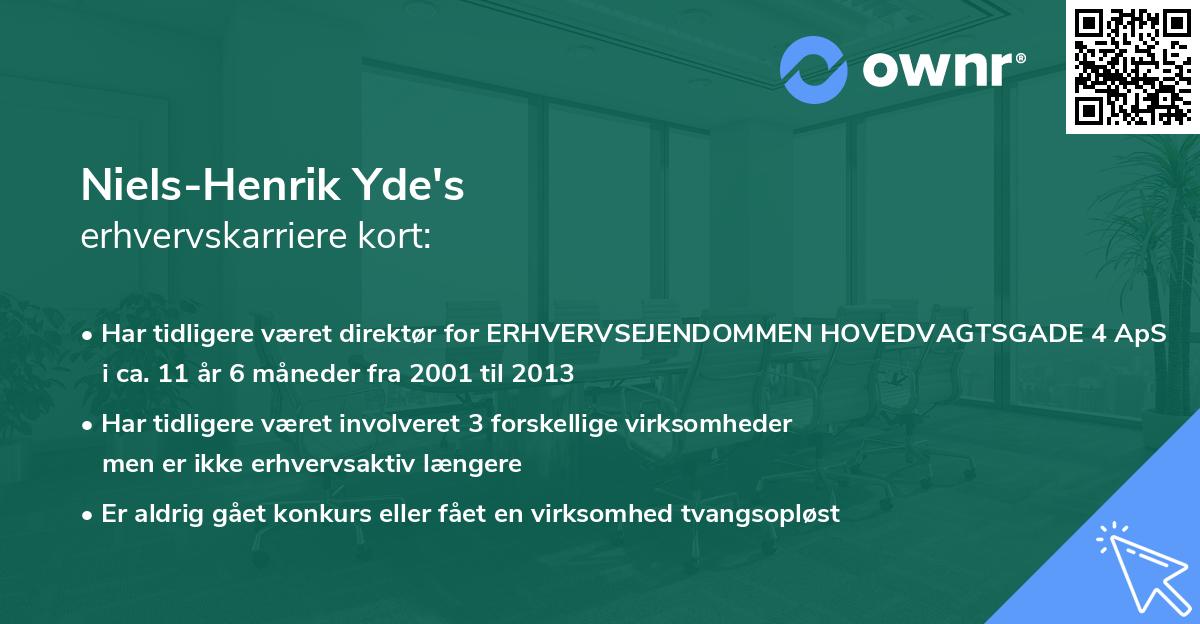 Niels-Henrik Yde's erhvervskarriere kort