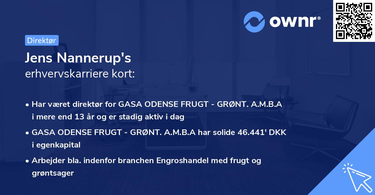 Jens Nannerup's erhvervskarriere kort