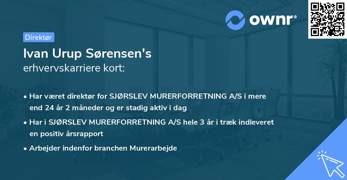 Ivan Urup Sørensen's erhvervskarriere kort