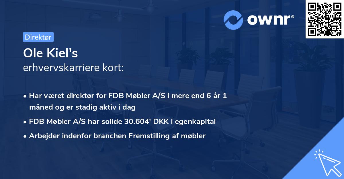 Ole Kiel's erhvervskarriere kort