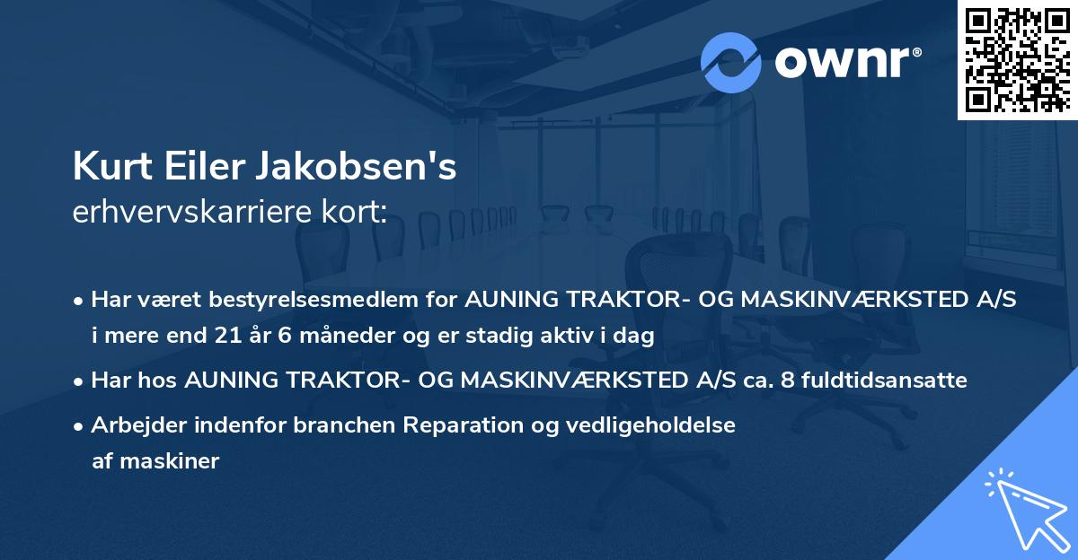 Kurt Eiler Jakobsen's erhvervskarriere kort