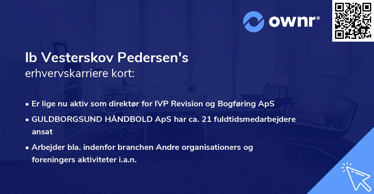 Ib Vesterskov Pedersen's erhvervskarriere kort