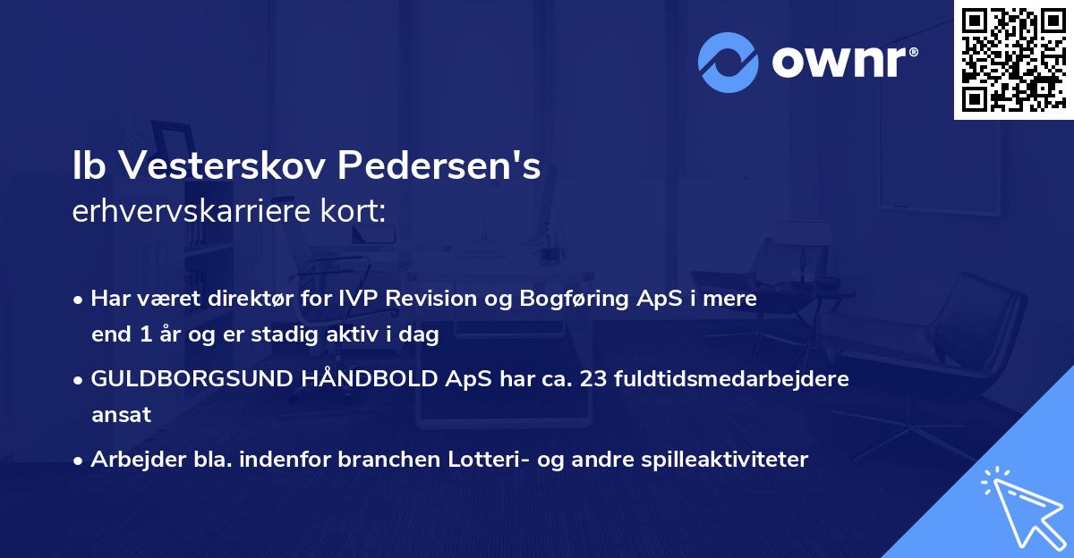 Ib Vesterskov Pedersen's erhvervskarriere kort