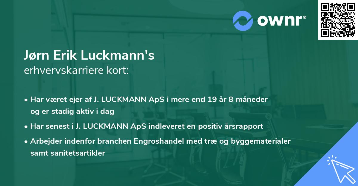 Jørn Erik Luckmann's erhvervskarriere kort