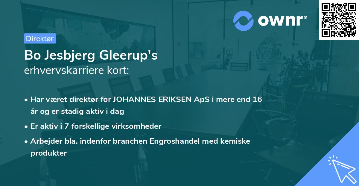 Bo Jesbjerg Gleerup's erhvervskarriere kort