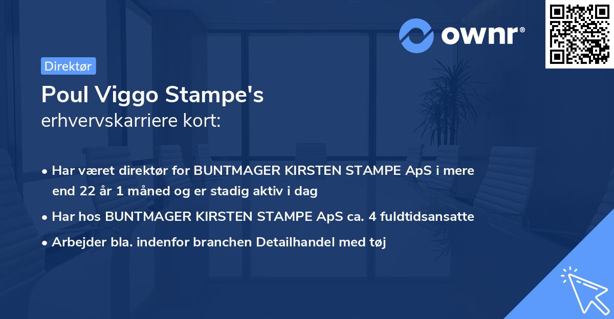 Poul Viggo Stampe's erhvervskarriere kort
