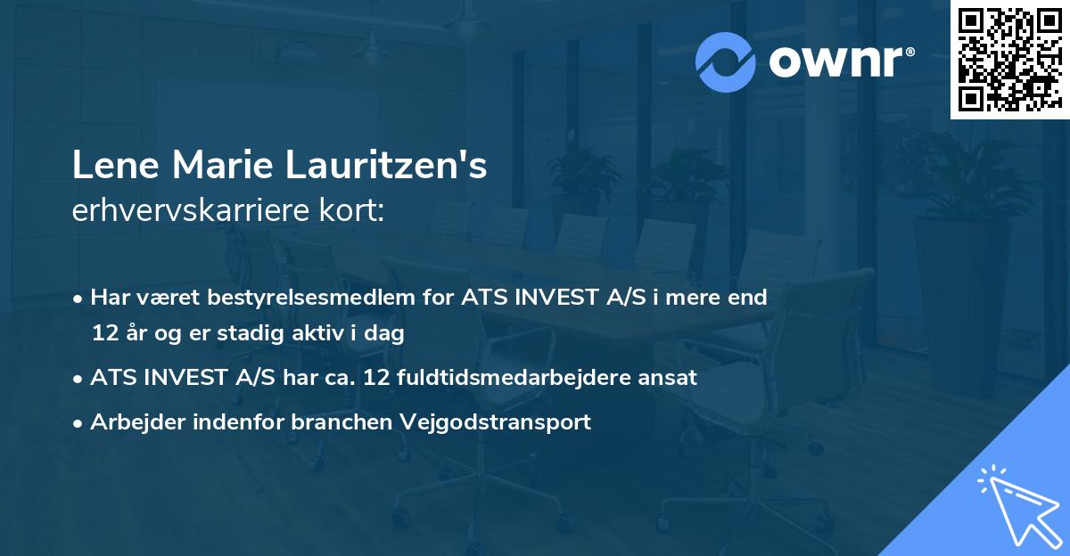 Lene Marie Lauritzen's erhvervskarriere kort