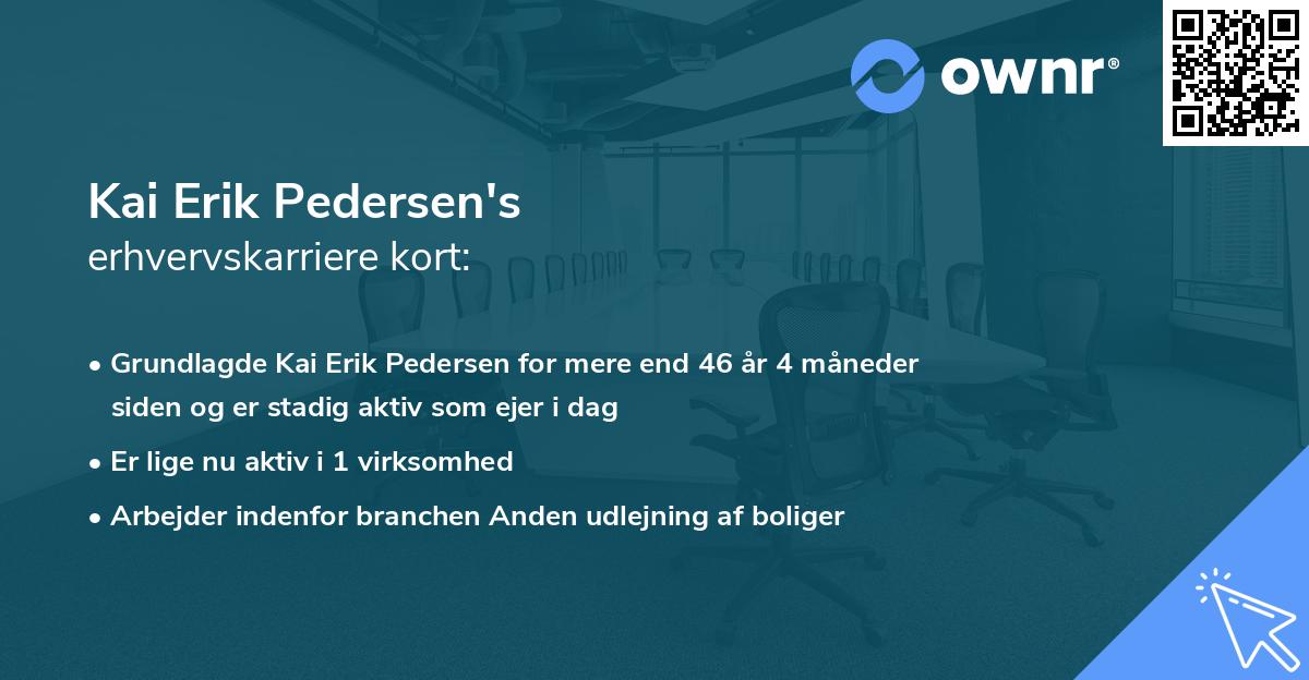 Kai Erik Pedersen's erhvervskarriere kort