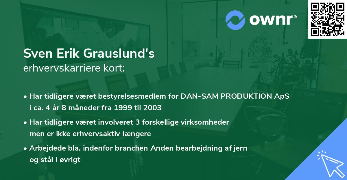 Sven Erik Grauslund's erhvervskarriere kort