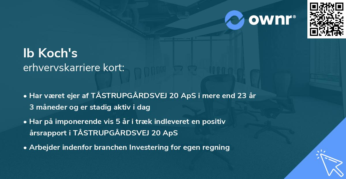 Ib Koch's erhvervskarriere kort
