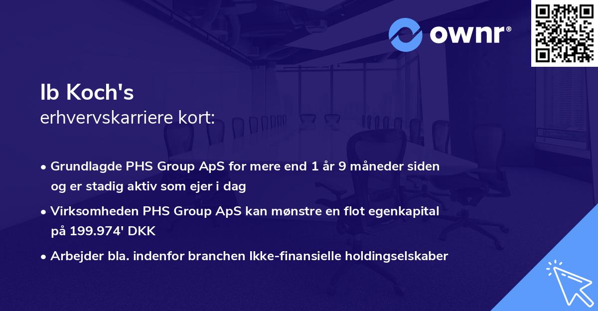 Ib Koch's erhvervskarriere kort