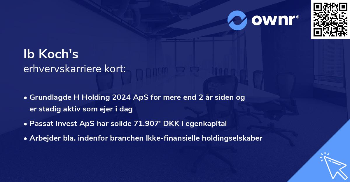 Ib Koch's erhvervskarriere kort