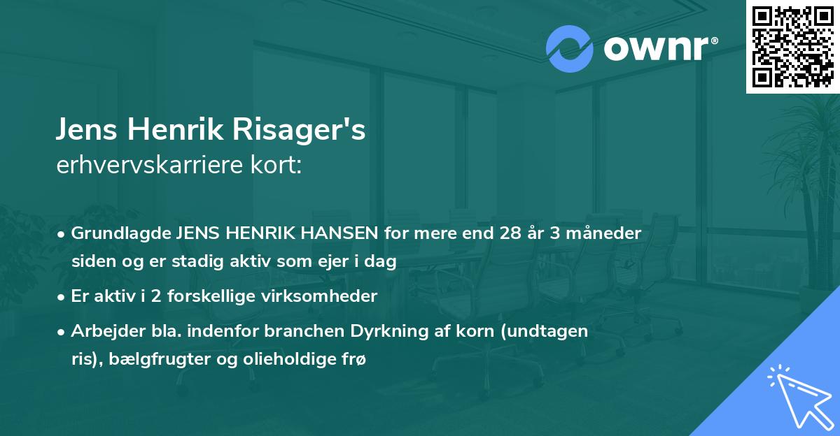 Jens Henrik Risager's erhvervskarriere kort