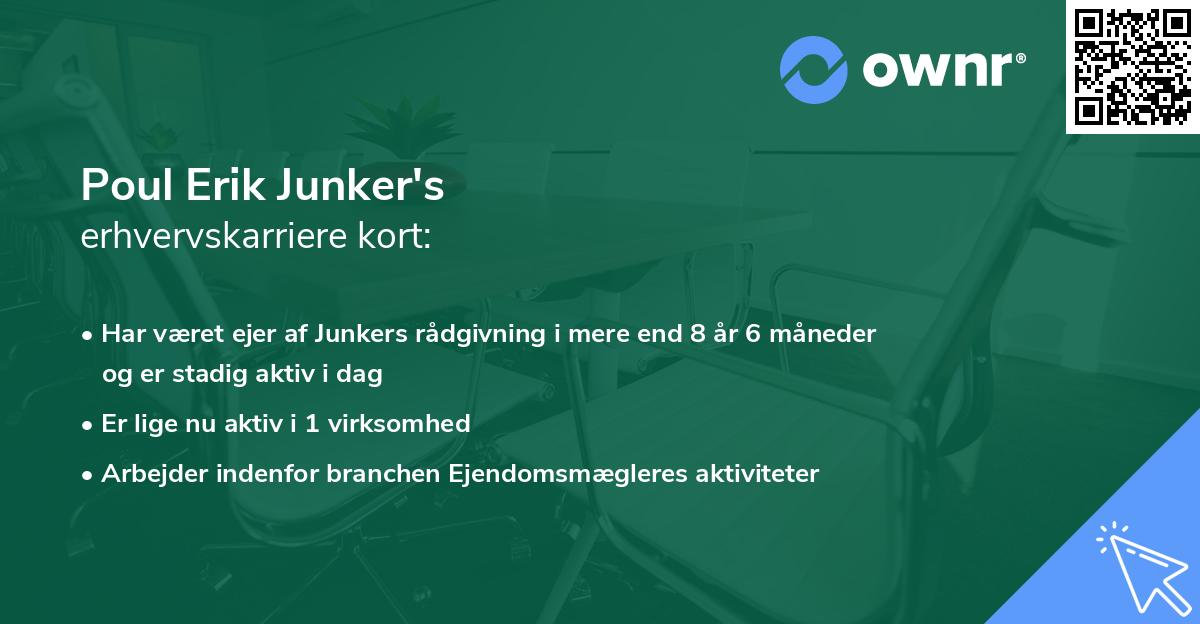 Poul Erik Junker's erhvervskarriere kort