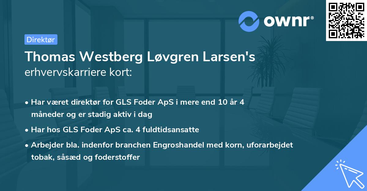 Thomas Westberg Løvgren Larsen's erhvervskarriere kort