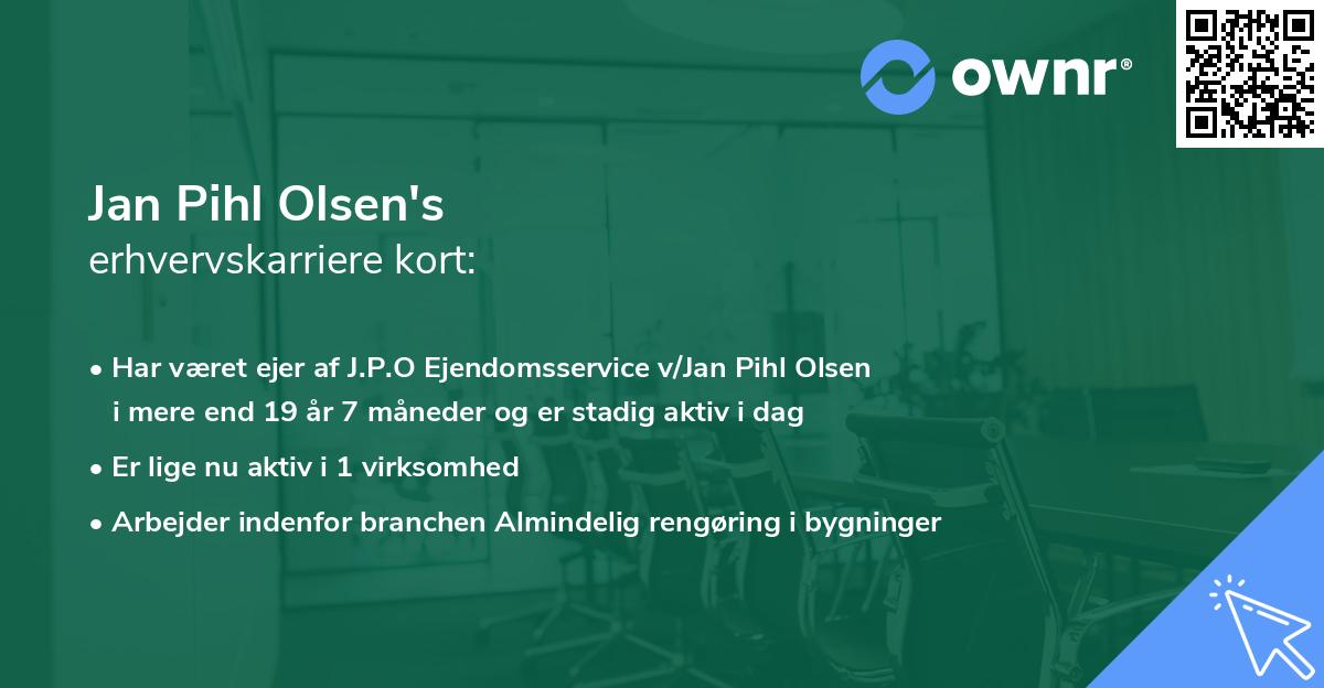 Jan Pihl Olsen's erhvervskarriere kort