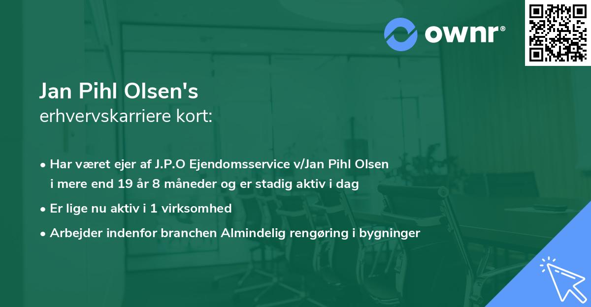 Jan Pihl Olsen's erhvervskarriere kort