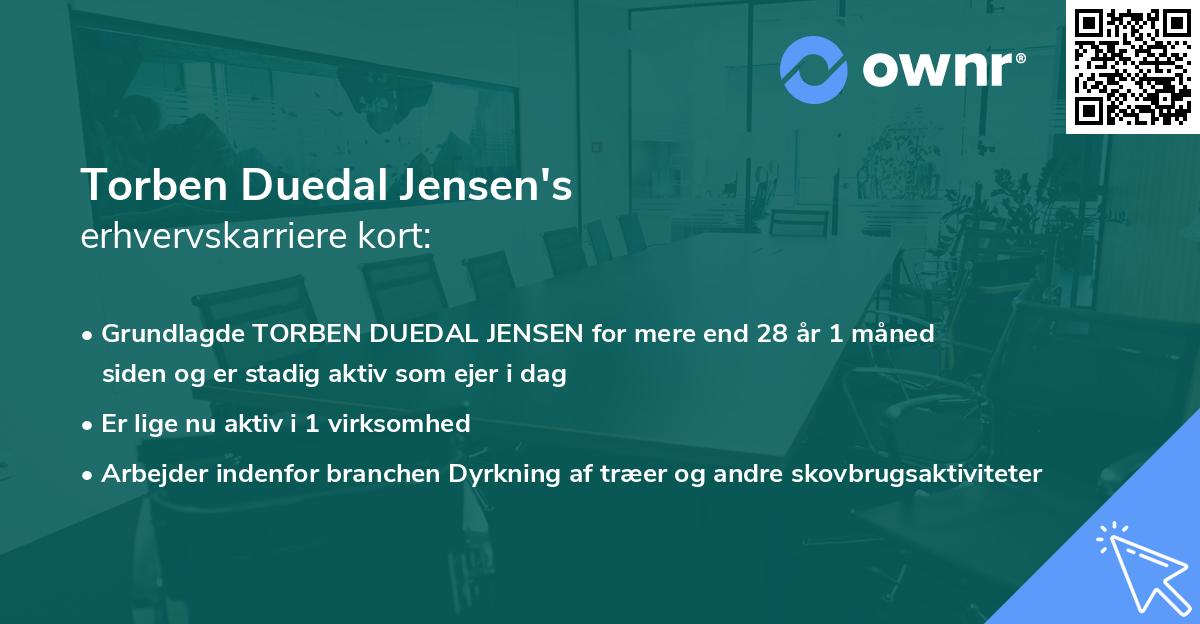 Torben Duedal Jensen's erhvervskarriere kort
