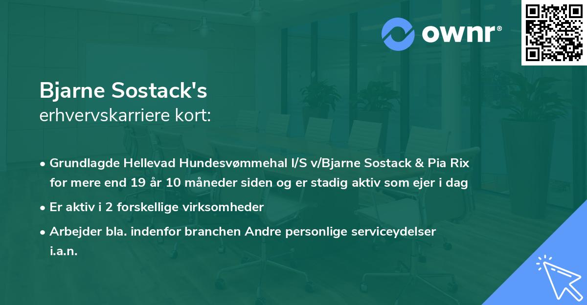 Bjarne Sostack's erhvervskarriere kort