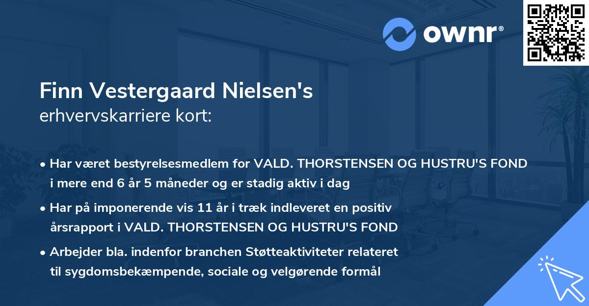 Finn Vestergaard Nielsen's erhvervskarriere kort