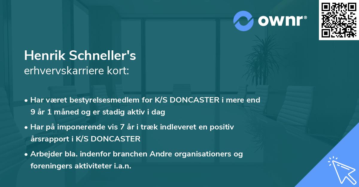 Henrik Schneller's erhvervskarriere kort