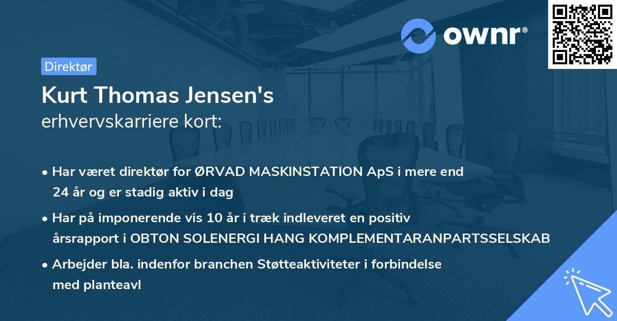 Kurt Thomas Jensen's erhvervskarriere kort