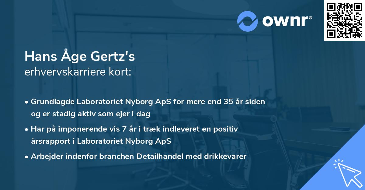Hans Åge Gertz's erhvervskarriere kort