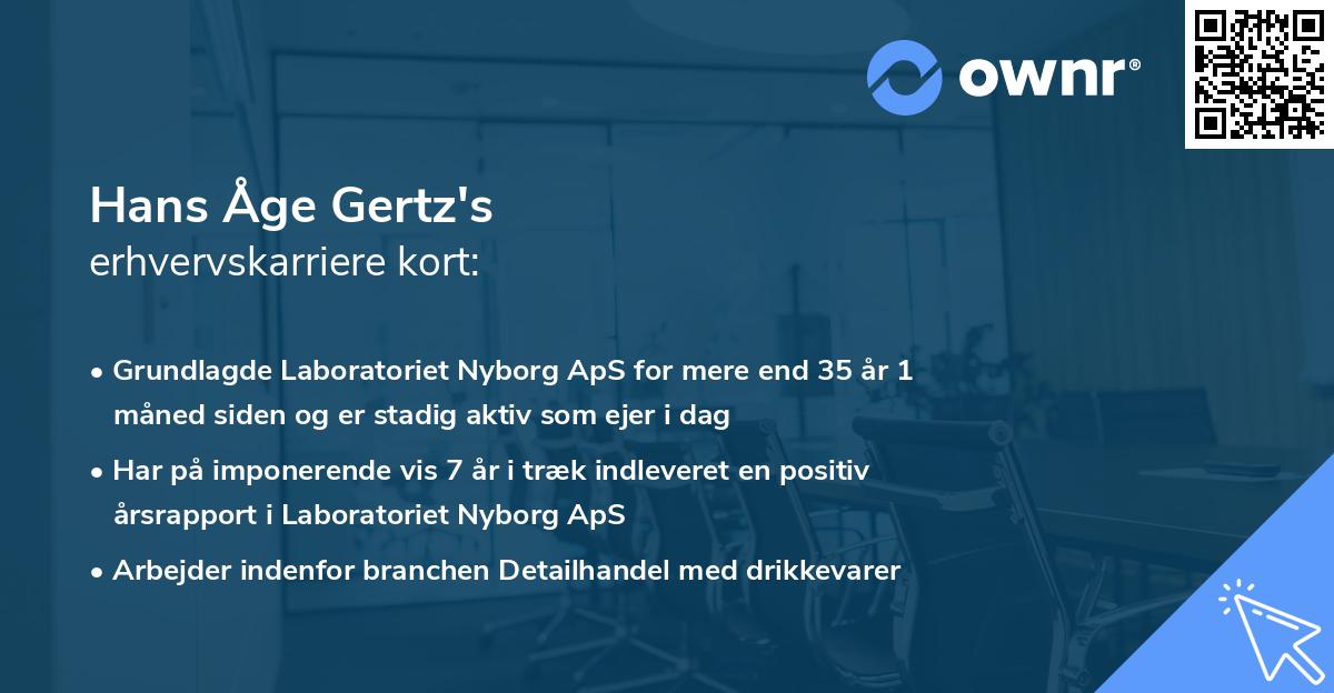 Hans Åge Gertz's erhvervskarriere kort
