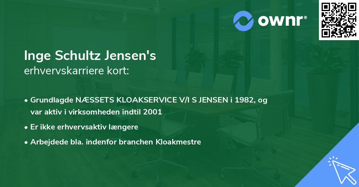 Inge Schultz Jensen's erhvervskarriere kort
