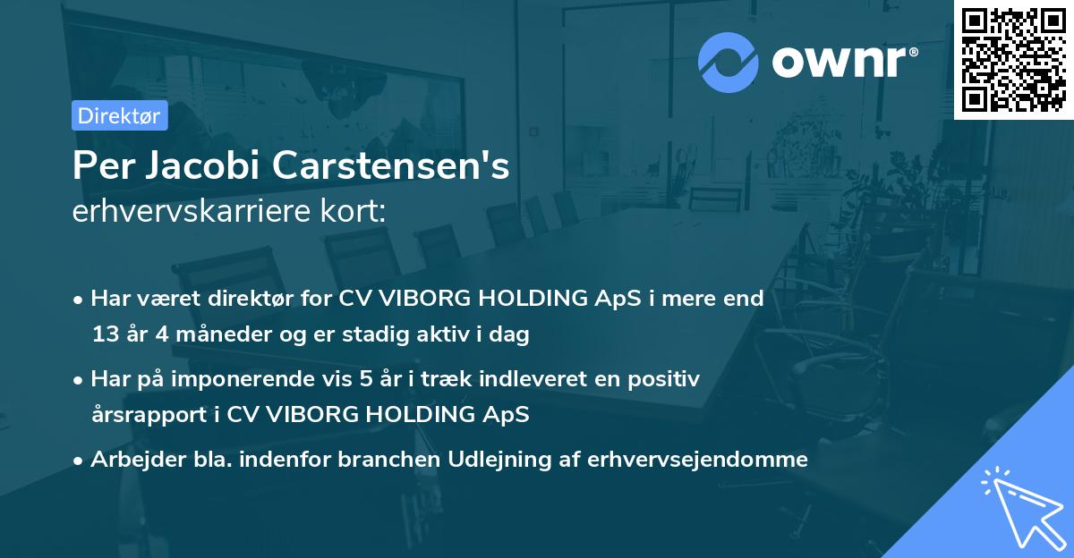 Per Jacobi Carstensen's erhvervskarriere kort