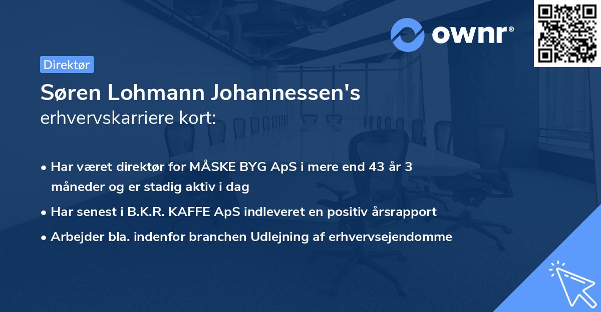 Søren Lohmann Johannessen's erhvervskarriere kort