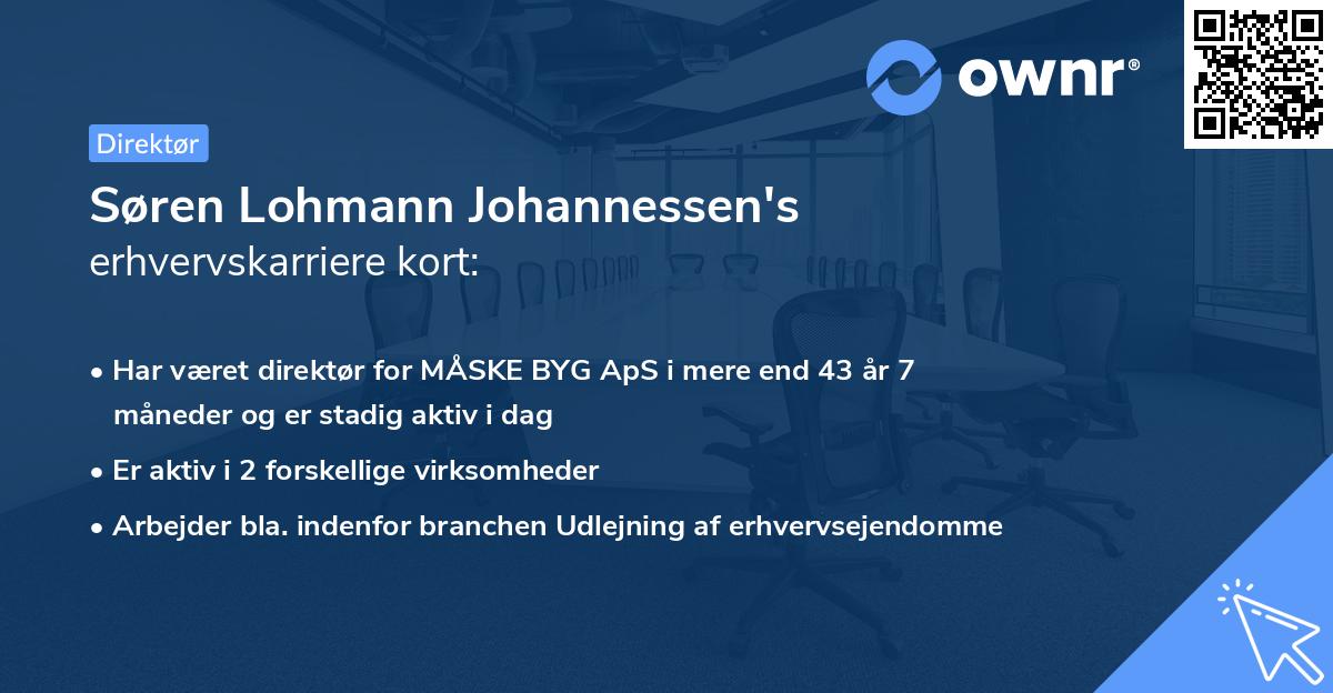 Søren Lohmann Johannessen's erhvervskarriere kort