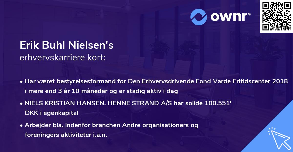 Erik Buhl Nielsen's erhvervskarriere kort