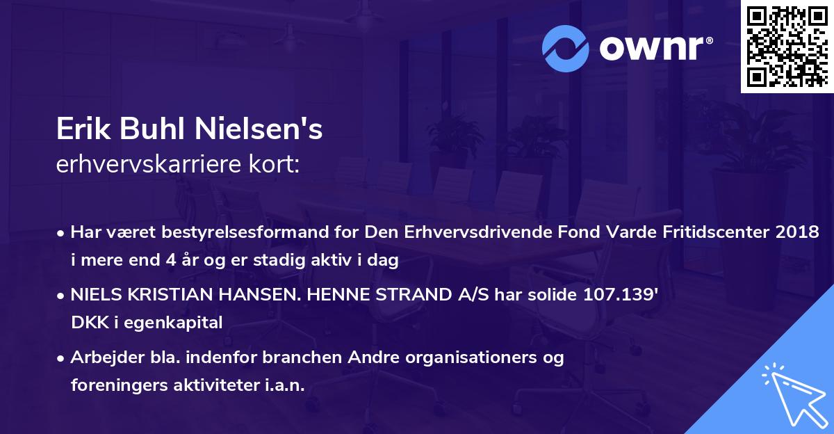 Erik Buhl Nielsen's erhvervskarriere kort