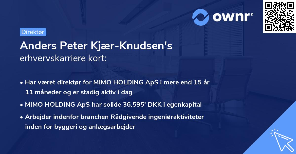 Anders Peter Kjær-Knudsen's erhvervskarriere kort