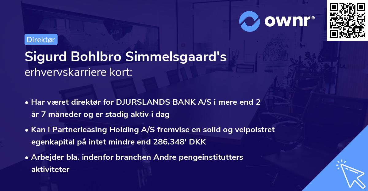 Sigurd Bohlbro Simmelsgaard's erhvervskarriere kort