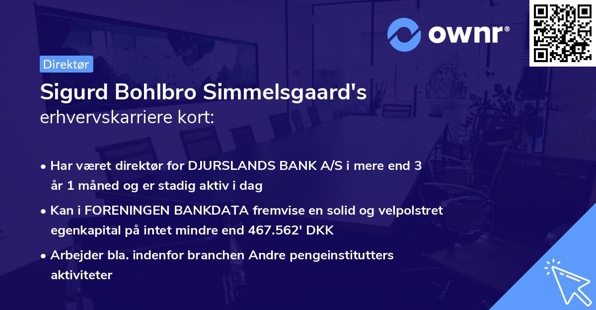 Sigurd Bohlbro Simmelsgaard's erhvervskarriere kort