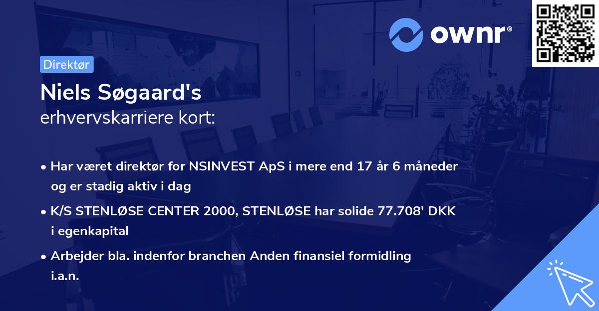 Niels Søgaard's erhvervskarriere kort