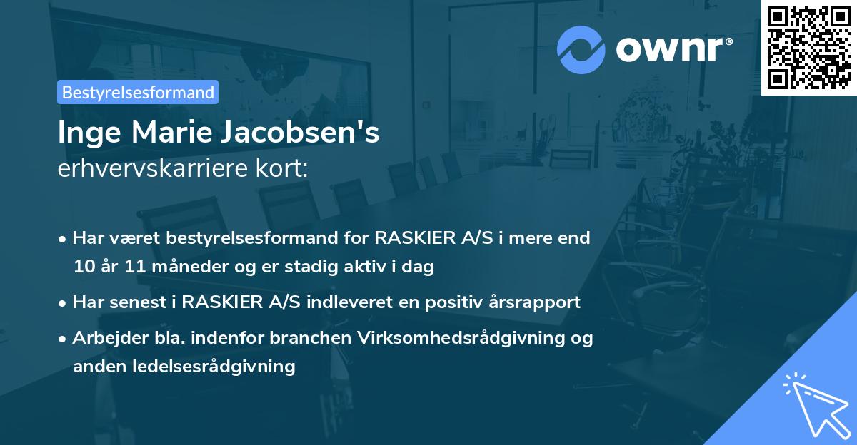 Inge Marie Jacobsen's erhvervskarriere kort