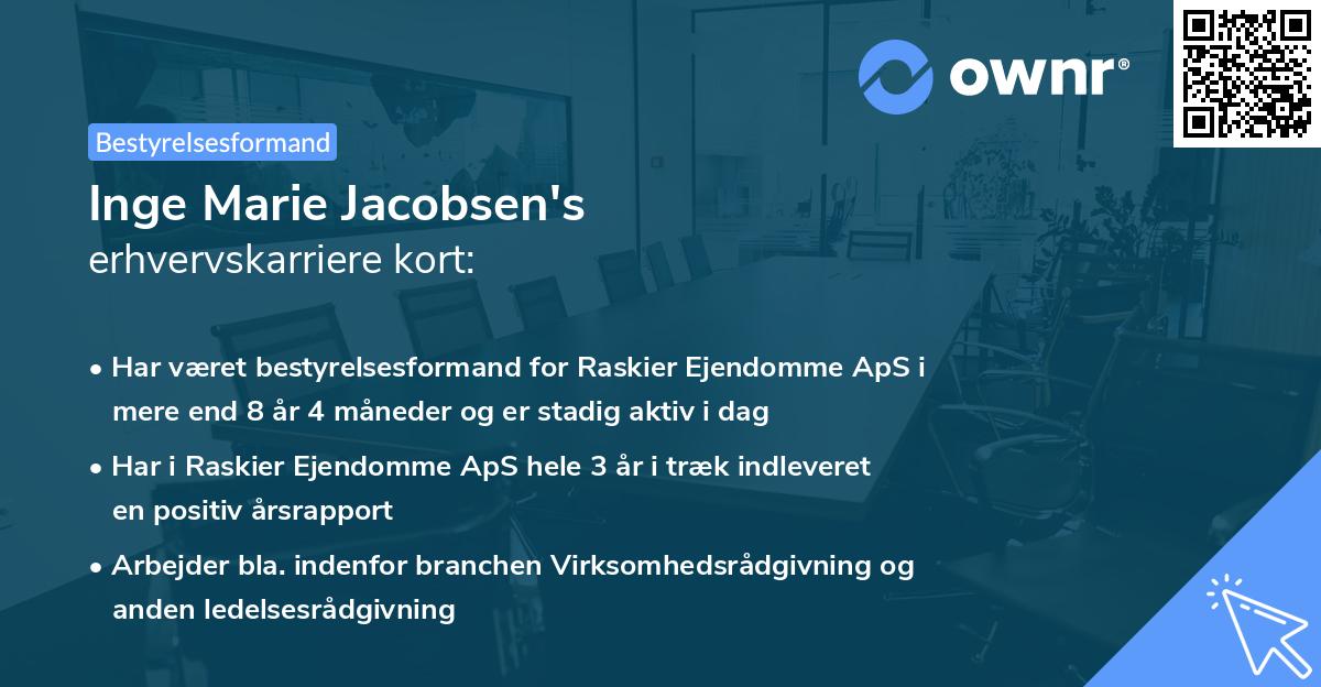 Inge Marie Jacobsen's erhvervskarriere kort
