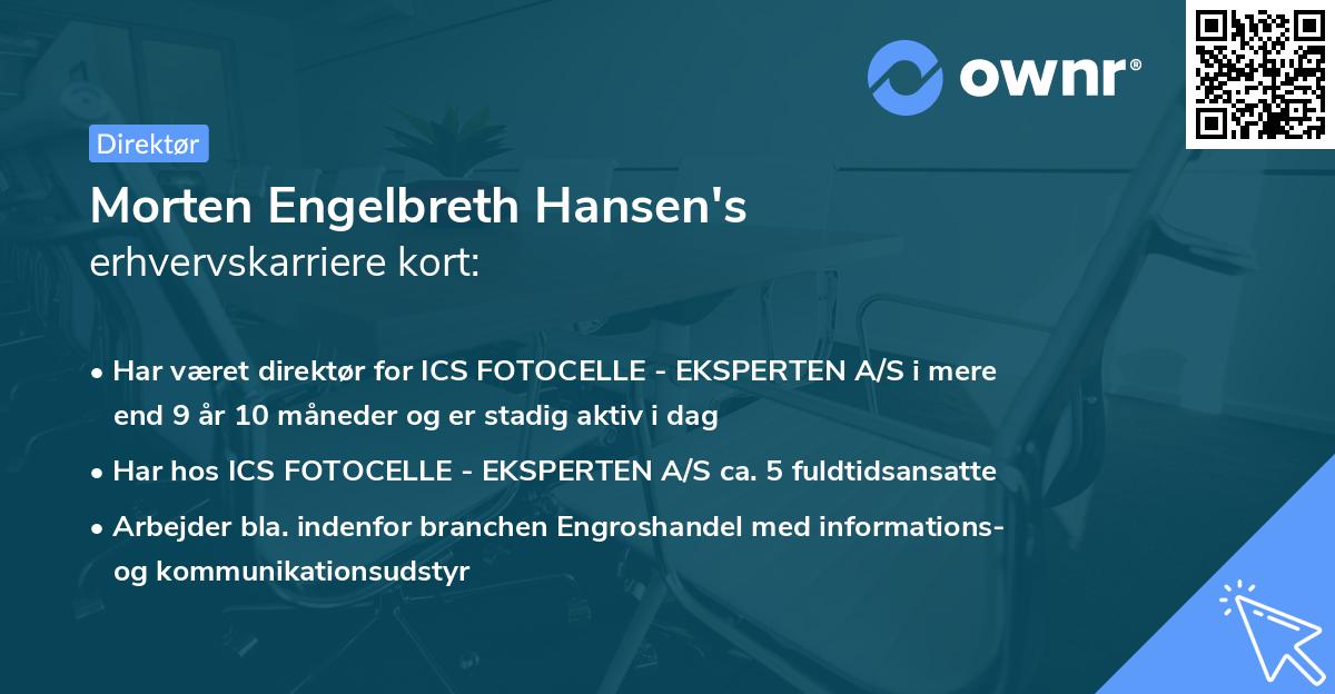 Morten Engelbreth Hansen's erhvervskarriere kort