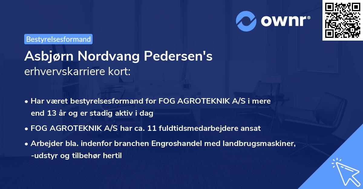Asbjørn Nordvang Pedersen's erhvervskarriere kort