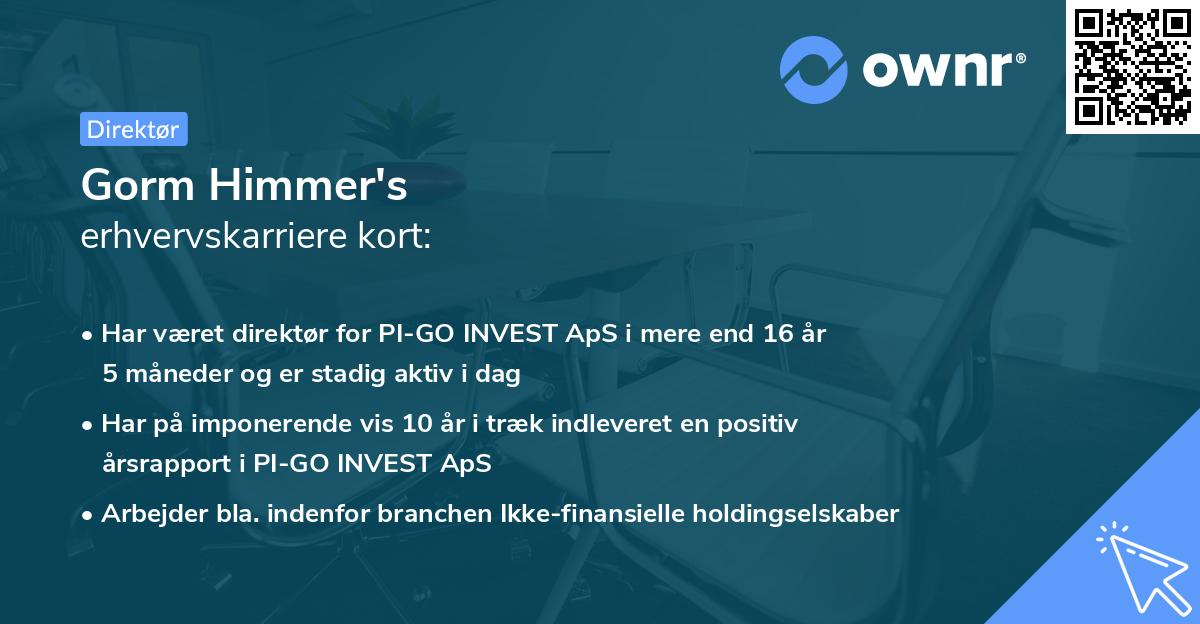 Gorm Himmer's erhvervskarriere kort