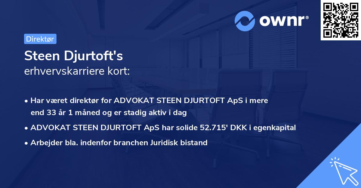 Steen Djurtoft's erhvervskarriere kort