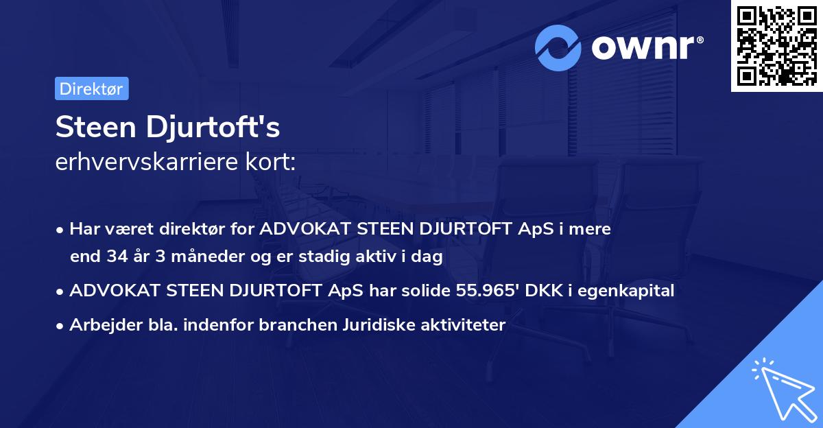 Steen Djurtoft's erhvervskarriere kort