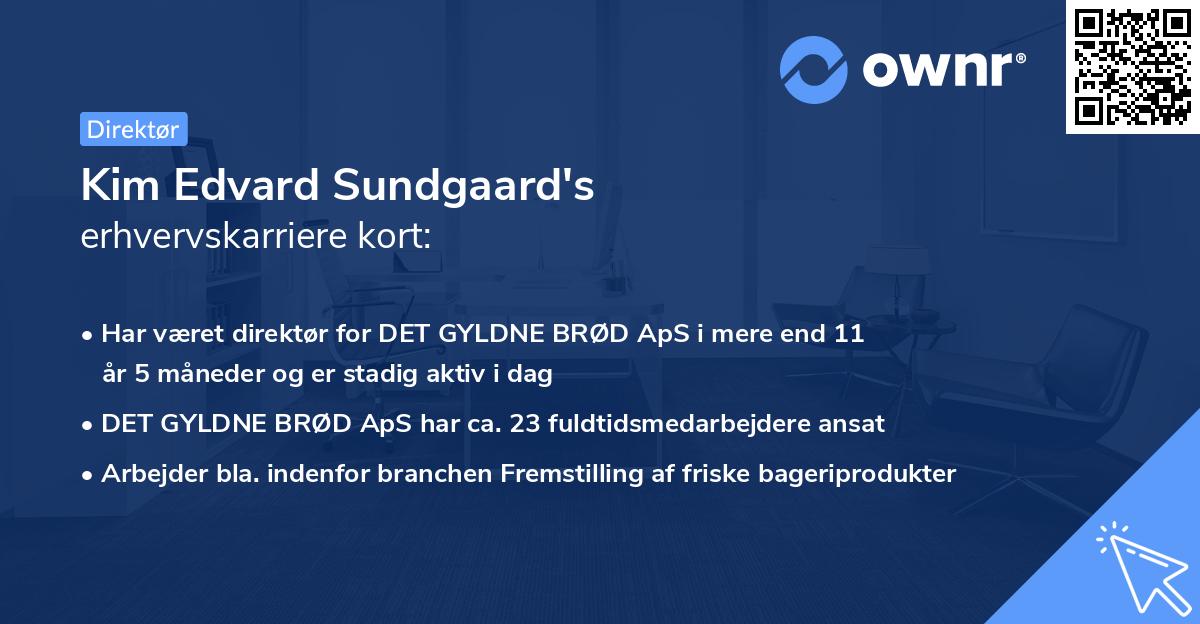 Kim Edvard Sundgaard's erhvervskarriere kort